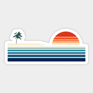 Minimalist, Geometric Retro Ocean Sunrise II Sticker